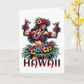 Carte Hawaii | Hawaiian Hula Dancer | Salut (Fleur jaune)
