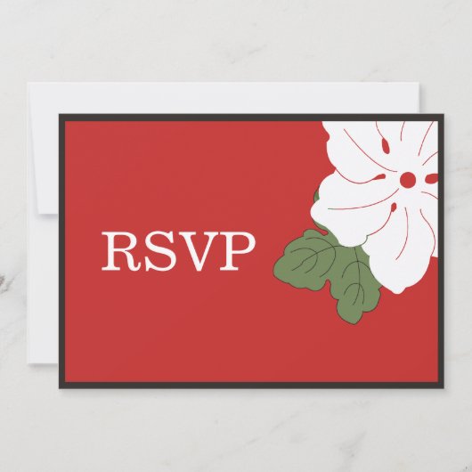 Carte Hawaii Red Floral RSVP (Devant)