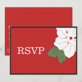 Carte Hawaii Red Floral RSVP (Devant / Derrière)
