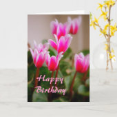 Carte Hawaii rose Cyclamen Fleurs, Anniversaire (Fleur jaune)