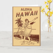 Carte Hawaii Travel Hula Girl (Fleur jaune)