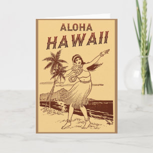 Carte Hawaii Travel Hula Girl 