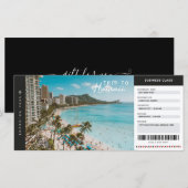 Carte Hawaii Trip Boarding Pass Voyage Vacances billet (Devant / Derrière)