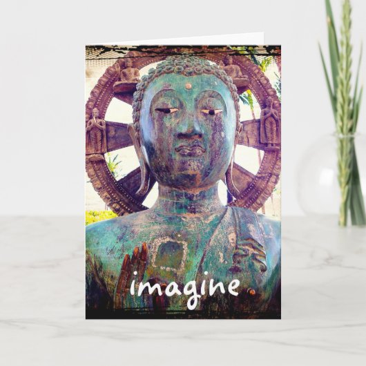 Carte Hawaii Tropical Antique Bouddha Imagine Script (Devant)