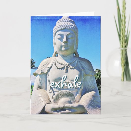 Carte Hawaii Tropical Bouddha Exhale Script paisible (Devant)