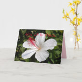 Carte Hawaiian Happy Birthday White Hibiscus Card (Fleur jaune)