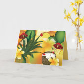 Carte Hawaiian Luau Tropical tiki Bar Salutation (Fleur jaune)