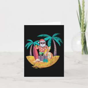 Carte Hawaiian Père Noël Tropical Summer Surfing Noël I