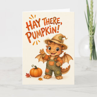 Carte Hay There Citrouille! Épouvantail Dragon Halloween