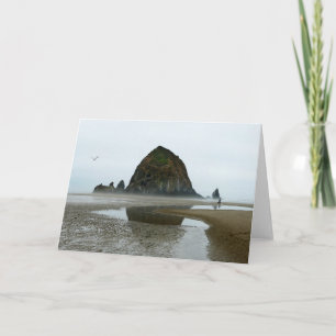 Carte Haystack Rock Reflection on Cannon Beach, Oregon