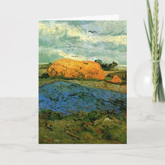 Carte Haystacks Under a Rainy Sky par Vincent van Gogh (Devant)