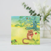 Carte Hazel Dormouse Manger Fraise Sauvage (Debout devant)
