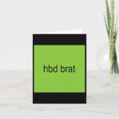 Carte Hbd Brat Anniversaire Vert Amusant Mème Gen Z Adul (Devant)