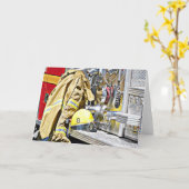 Carte HDR Camion de pompiers et camion de pompiers (Fleur jaune)