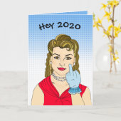 Carte Hé 2020, Embrasse mon Cul Drôle de Nouvel An (Fleur jaune)