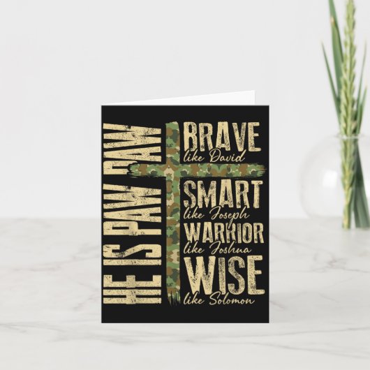 Carte He Is Paw Paw Camo Religious Fathers Day Christian (Devant)