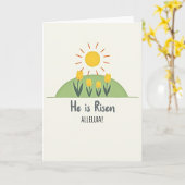 Carte He Is Risen Alleluia Card (Fleur jaune)