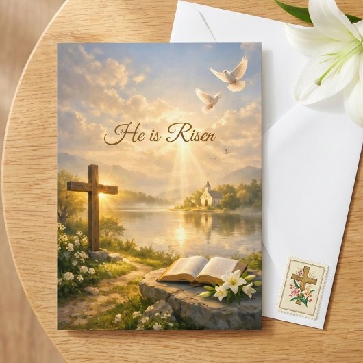Carte He Is Risen Christian Easter Resurrection Greeting