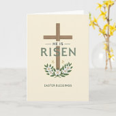 Carte He Is Risen Easter Blessings Card (Fleur jaune)