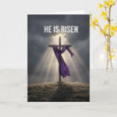 Carte He is Risen! Easter greeting card (Fleur jaune)