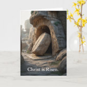 Carte He Is Risen Empty Tomb Christian Easter (Fleur jaune)