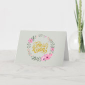 Carte He Is Risen Personalized Christian Sweet Botanical (Devant)
