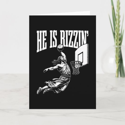 Carte He Is Rizzin Funny Easter Rizz Meme Sketll (Devant)