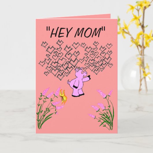 CARTE "HÉ MAMAN " (Fleur jaune)