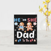Carte He Or She Dad To Be Christmas Gingerbread Gender R (Fleur jaune)