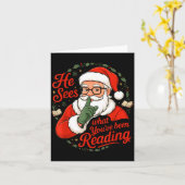 Carte He Sees What You've Been Reading Funny Bookish Chr (Fleur jaune)