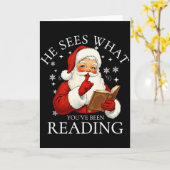 Carte He Sees What You've Been Reading Funny Bookish Chr (Fleur jaune)