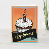 Carte Hé Sweets, Joyeux Anniversaire Cupcake (Devant)