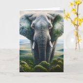 Carte Hé Toi, Je Dis Salut ! | Eléphant mignon (Fleur jaune)