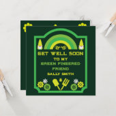 Carte Head Garden Gnome Gardener (Devant/Arrière en situation)