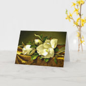 Carte Héade - Magnolias sur tissu velours or (Fleur jaune)