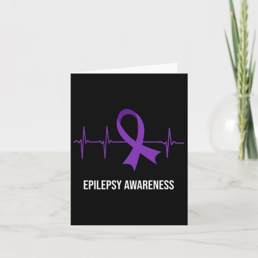 Carte Hearbeat Ecg Design Epilepsy Awareness (Devant)