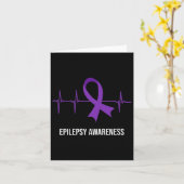 Carte Hearbeat Ecg Design Epilepsy Awareness (Fleur jaune)
