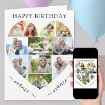 Carte Heart 11 Photo Collage Twins Noms Script Anniversa<br><div class="desc">Bonne carte d'anniversaire pour jumeaux avec un collage photo de coeur d'amour. Le modèle photo est configuré pour que vous puissiez ajouter vos images, en travaillant en ligne de haut en bas. Le collage photo contient 11 photos qui sont exposées dans un mélange de formats portrait, paysage et carré /...</div>