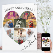 Carte Heart 9 Photo Collage Mari Script Anniversaire