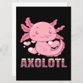 Carte Heart Axolotl | Caricature mignon Axolotl (Devant / Derrière)