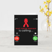 Carte Heart Disease Awareness Red Ribbon Heart Attack Su (Fleur jaune)