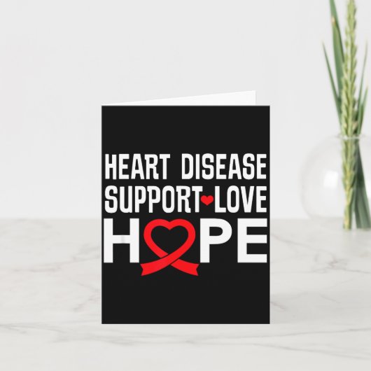 Carte Heart Disease Suprt Love Hope Red Ribbon  (Devant)