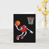 Carte Heart Dunk Joueur de basket Valentines Jour Amour  (Fleur jaune)