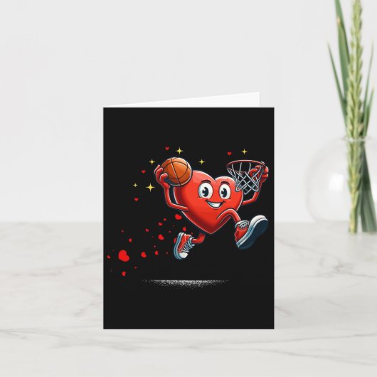 Carte Heart Dunking Valentines Day Basketball Enfants (Devant)