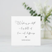 Carte Heart Embellished Love and Happiness Wedding (Debout devant)