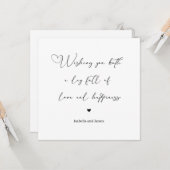 Carte Heart Embellished Love and Happiness Wedding (Devant/Arrière en situation)