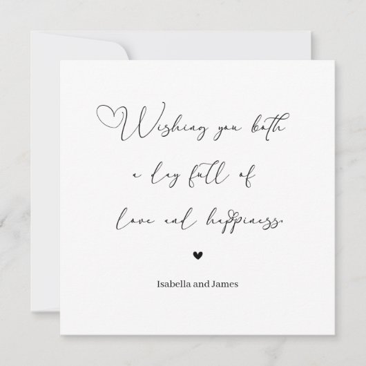 Carte Heart Embellished Love and Happiness Wedding (Devant)