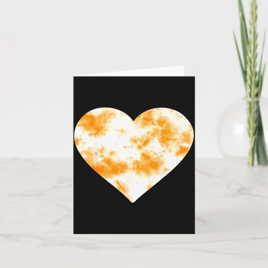 Carte Heart Orange Tie Dye - Cute Valentines Day Graphic (Devant)