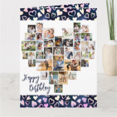 Carte Heart Photo Collage 36 Pic Hearts Tout âge Anniver (Devant)