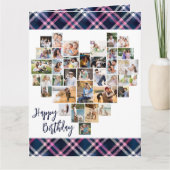 Carte Heart Photo Collage 36 Pic Plaid N'Importe Quel Âg (Devant)